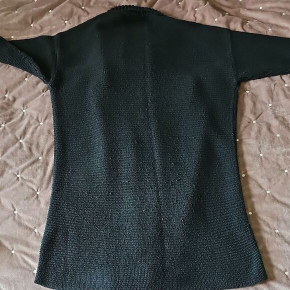 Lord & Taylor Black Open Front Cardigan, Size M - Picture 4 of 4